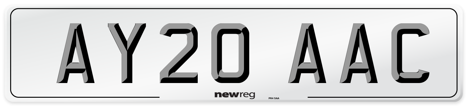 AY20 AAC Number Plate from New Reg
